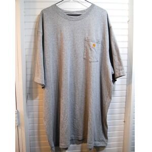 Carhartt t-shirt Men's 2XL Tall Loose Fit Grey Pocket Logo Cotton blend NWOT